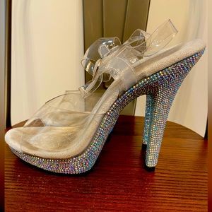 Fabulicious Competition Clear Heels with Sparkle ✨ Underneath